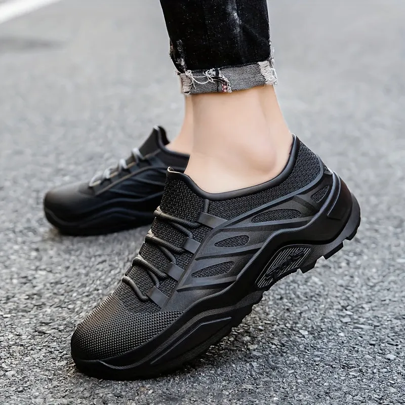 Men's Stylish Low Top Rain Boots, Lightweight Waterproof Slip On Shoes For Outdoor Casual, Men's Fishing Work And Garden Shoes