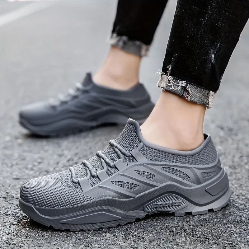 Men's Stylish Low Top Rain Boots, Lightweight Waterproof Slip On Shoes For Outdoor Casual, Men's Fishing Work And Garden Shoes