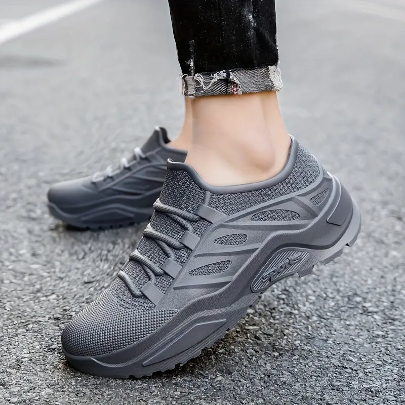 Men's Stylish Low Top Rain Boots, Lightweight Waterproof Slip On Shoes For Outdoor Casual, Men's Fishing Work And Garden Shoes