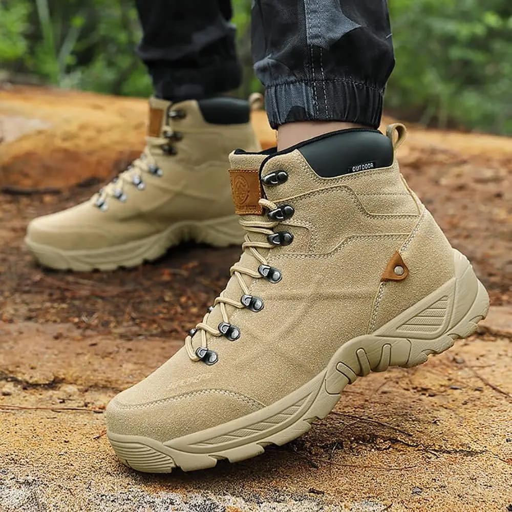 Succttssful Men's Breathable Hiking Trekking Boots for Outdoor - Comfortable Backpacking Boots for Traveler