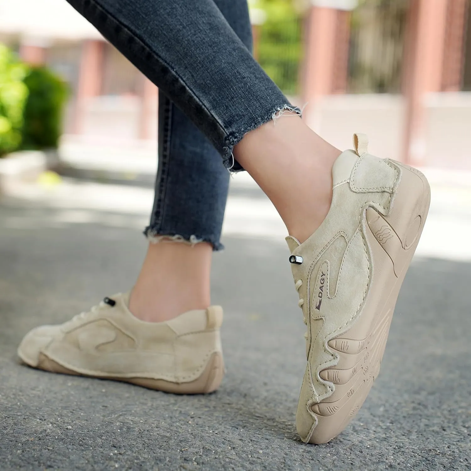 Women's Outdoor Classic Non Slip Drawstring Suede Trail Shoes for Hiking & Walking Casual Low Top Leather Waterproof Chukka Boots Loafers