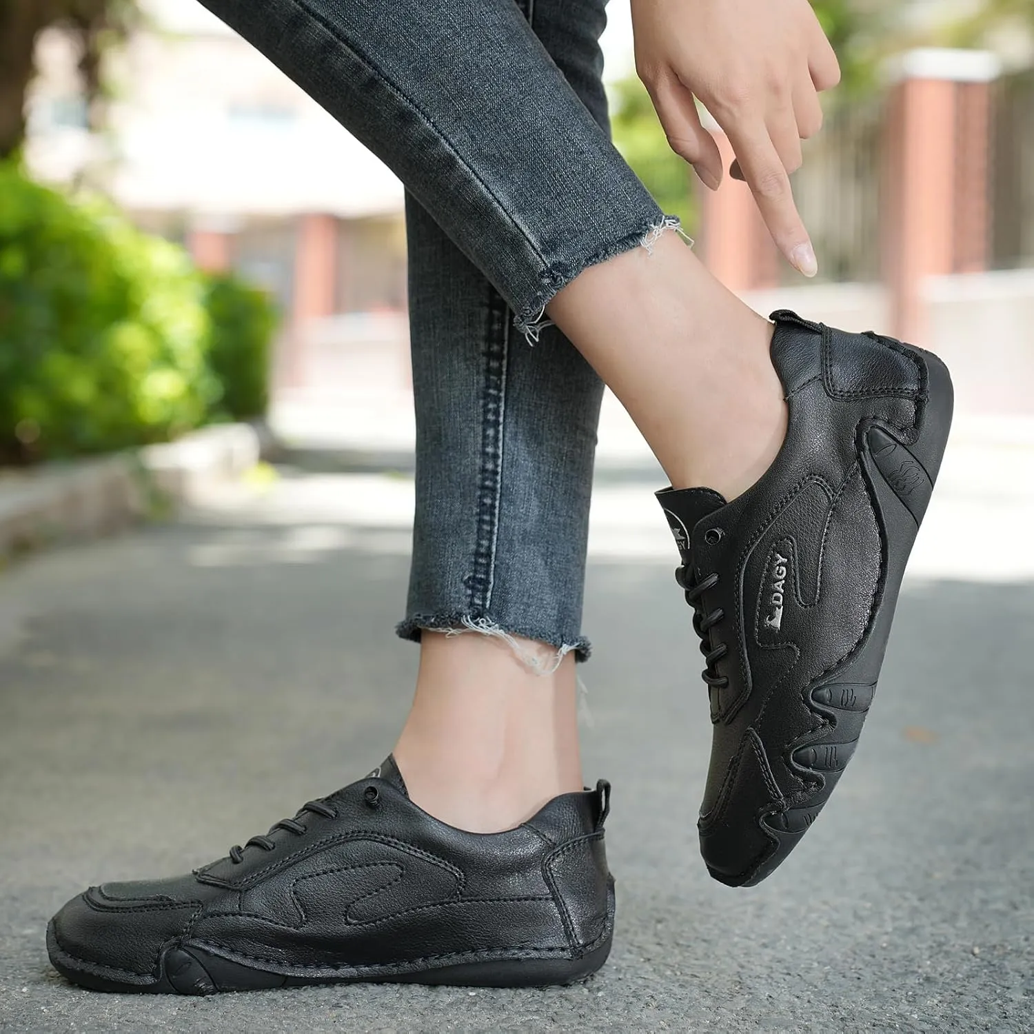 Women's Outdoor Classic Non Slip Drawstring Suede Trail Shoes for Hiking & Walking Casual Low Top Leather Waterproof Chukka Boots Loafers